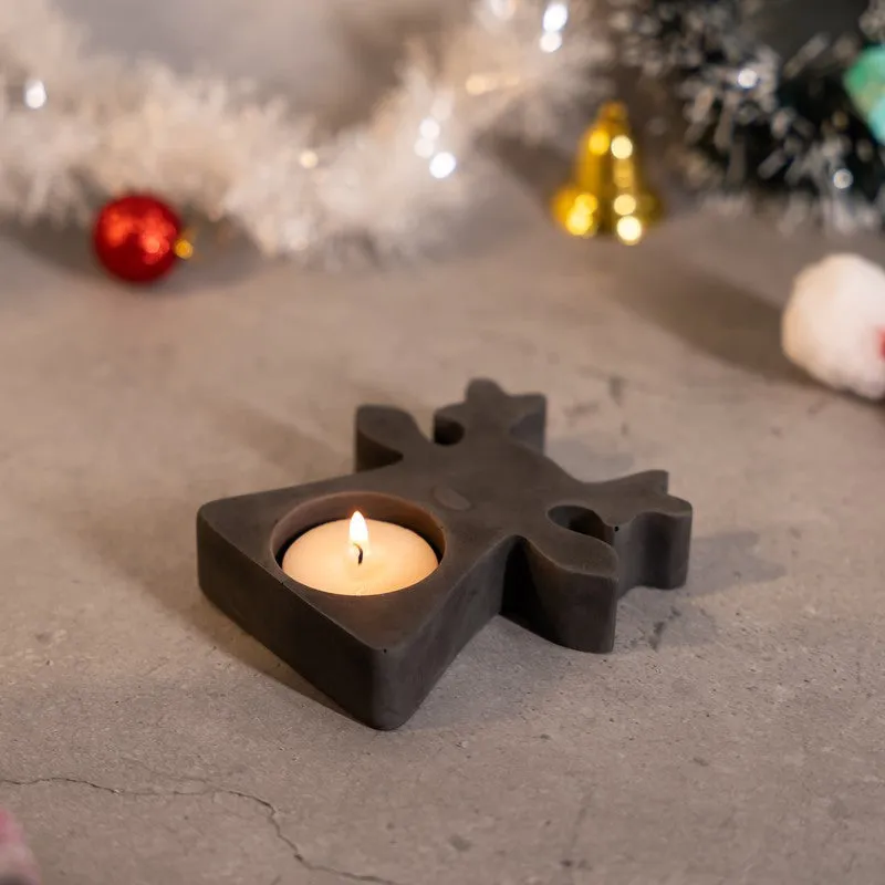 Esra Reindeer Candle Holder - Black media 1