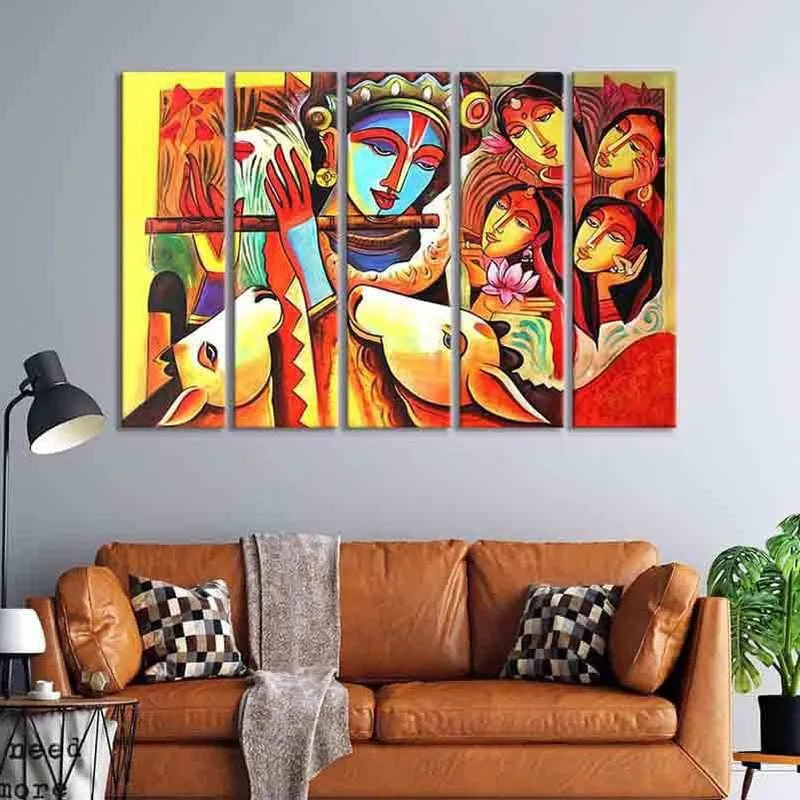Krishna Murari Wall Art - Five Piece Set media 1