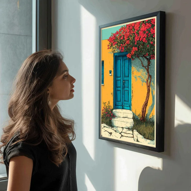 Floral Shade Canvas Wall Painting - Black Frame media 5