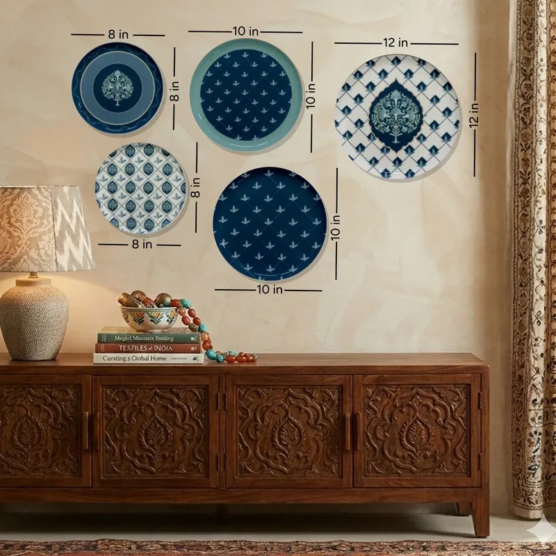 Azure Grid Metal Wall Plates - Set of Five media 11