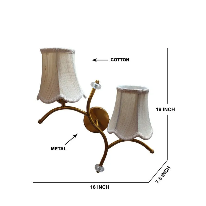 Aure lume Twin Cotton Wall Lamp - Beige media 8