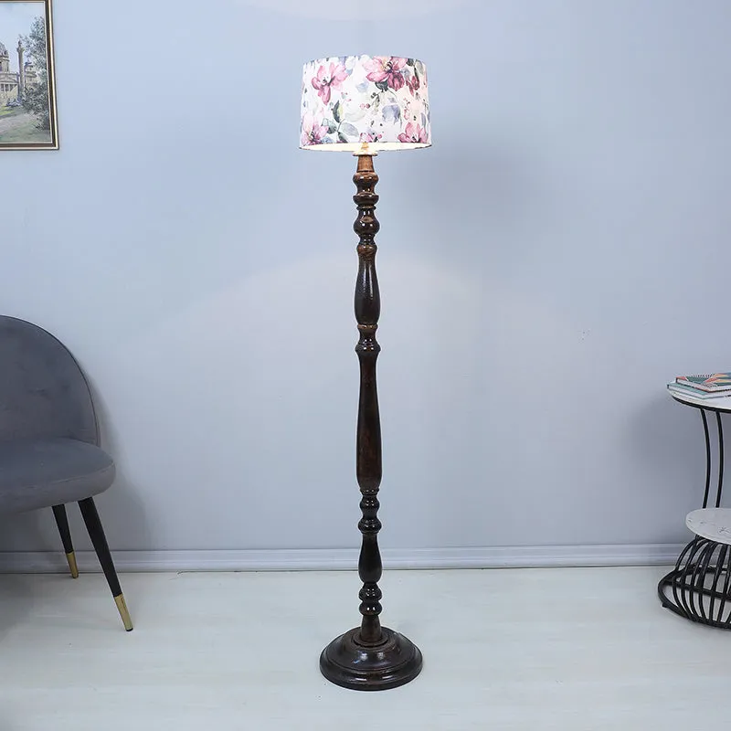 Lumikko Totem Printed Mango Wood Floor Lamp - Black media 2