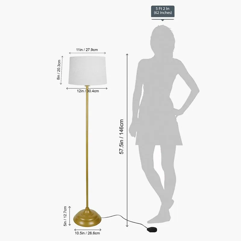 Classic Chic Antique Metal Floor Lamp - White media 6