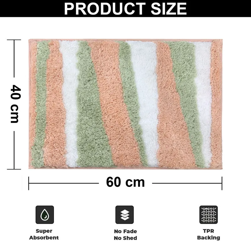 Stripe Steps Microfiber Bath Mat - Pink media 6