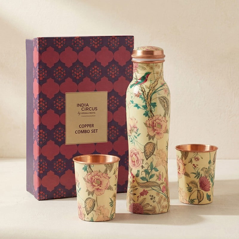 Rustic Realm Copper Bottle with Glasses - Three Piece Set media 3