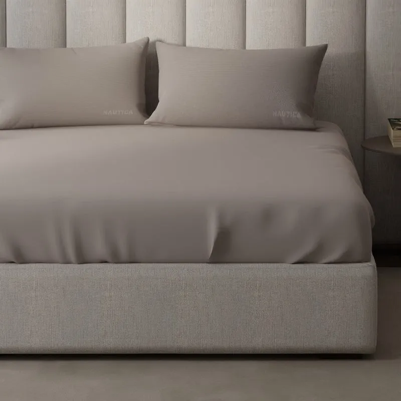Nautica Cove Accent Solid Cotton Bedsheet (Mauve) - 300 TC media 5