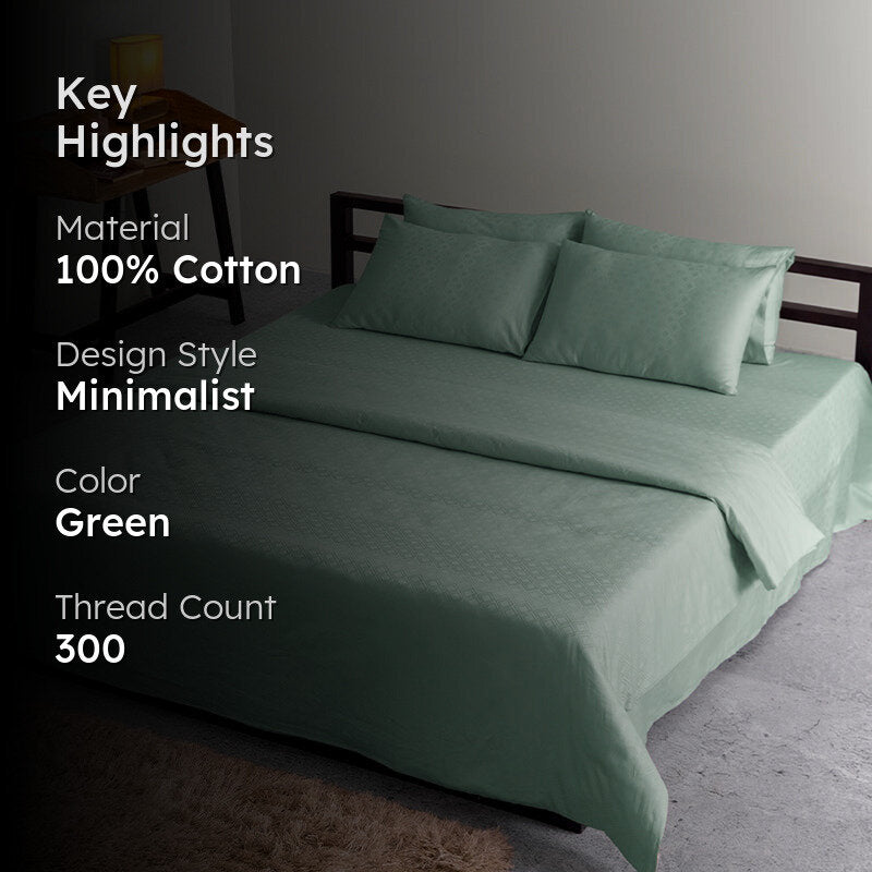 Diamond Dazz Jacquard Duvet Cover - Sage media 2