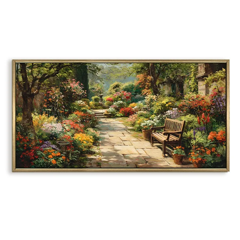 Green Haven Canvas Wall Painting With Frame media 3