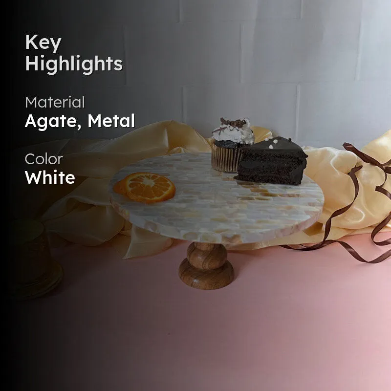 Evie Mother Of Pearl Cake Stand media 2
