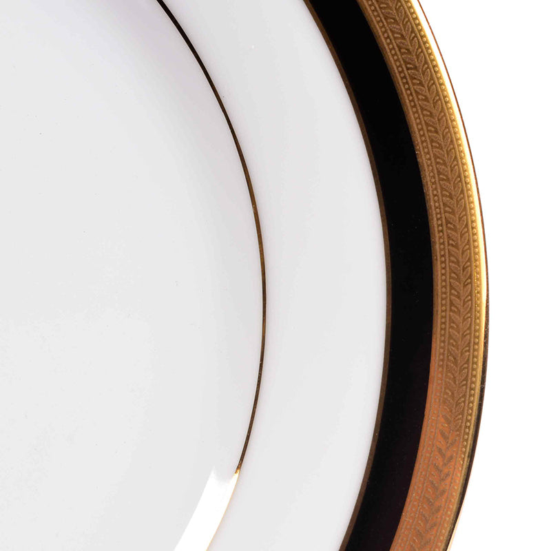 Vienna  24k Gold Brushed Porcelain Dinner Set (Blue) - 41 Piece Set media 8
