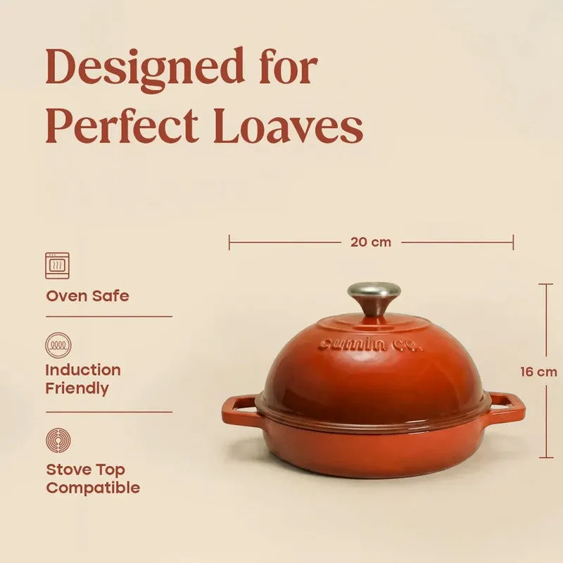Cumin Co Enamel Cast Iron Bread Oven (Red) - 1000 mL media 11