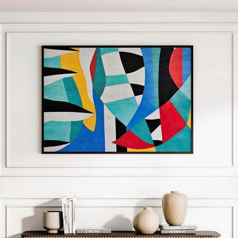 Contemporary Abstract Canvas Wall Painting - Black Frame media 3
