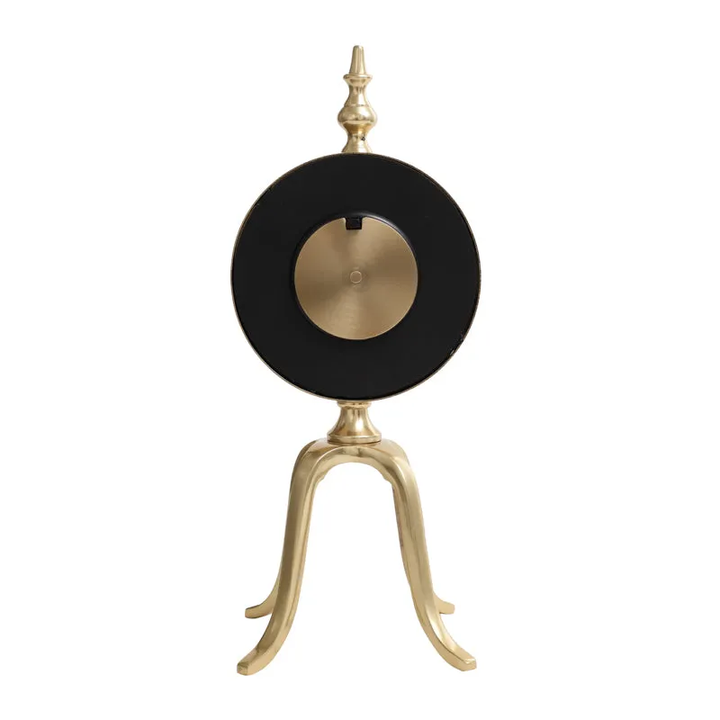 Nora Antique Aluminum Table Clock - Gold media 4