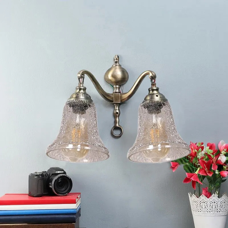 Crystal Flare Antique Dual Shade Glass Wall Lamp media 4