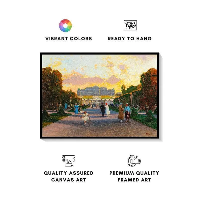 The Evening Canvas Painting - Black Frame media 4