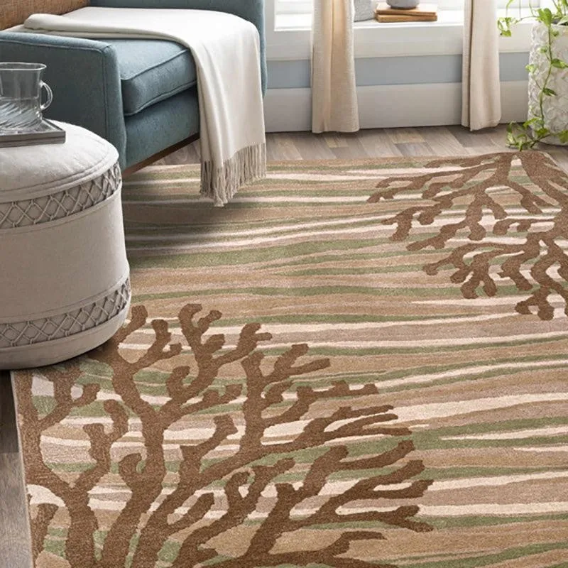 Coral Hand Tufted Dream Abstract Wool & Nylon Carpet - Brown media 3
