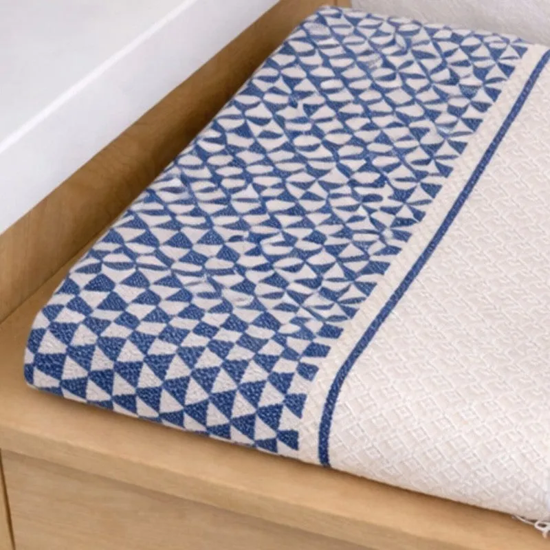 MosacStrip Cotton Hand & Bath Towel (Navy) - Set of Two media 4