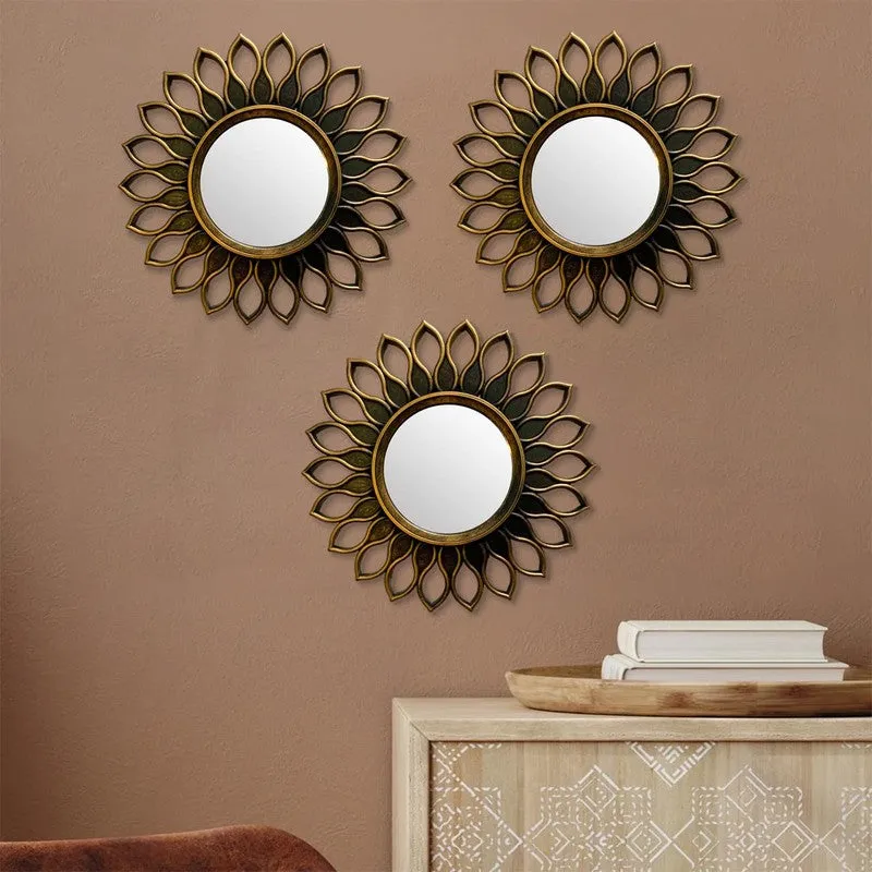 Sun Halo Acrylic Wall Mirrors - Set Of Three media 1