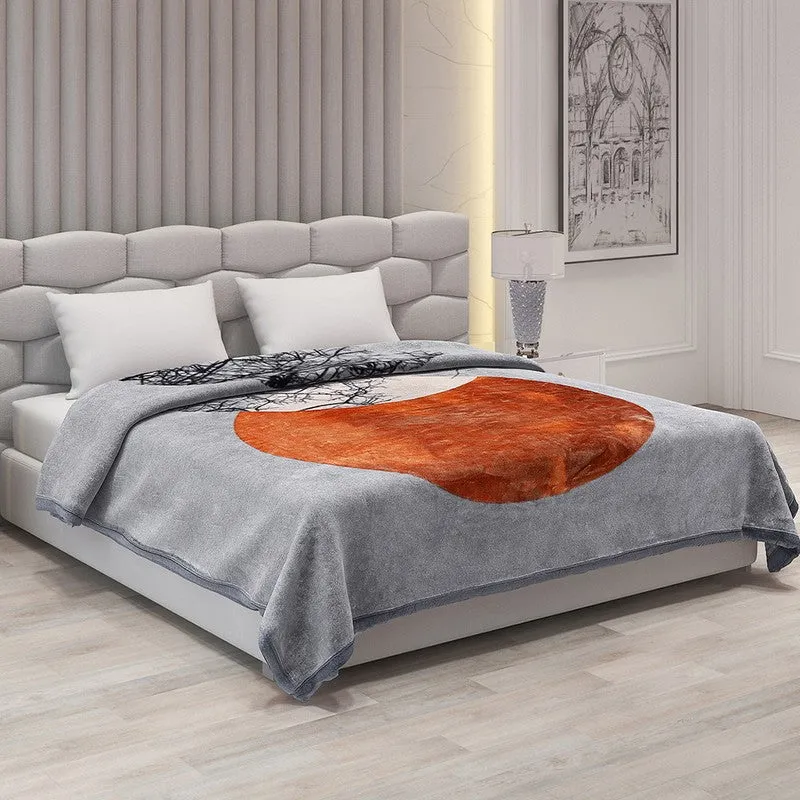 Monte Carlo Autumn Embrace Blanket Grey,Orange) - 600 GSM media 1