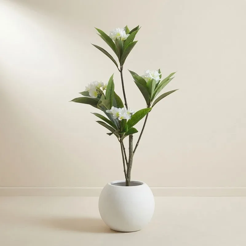 Minimal Greens Artificial Plant With Black Plastic Pot - 3.9 ft media 1