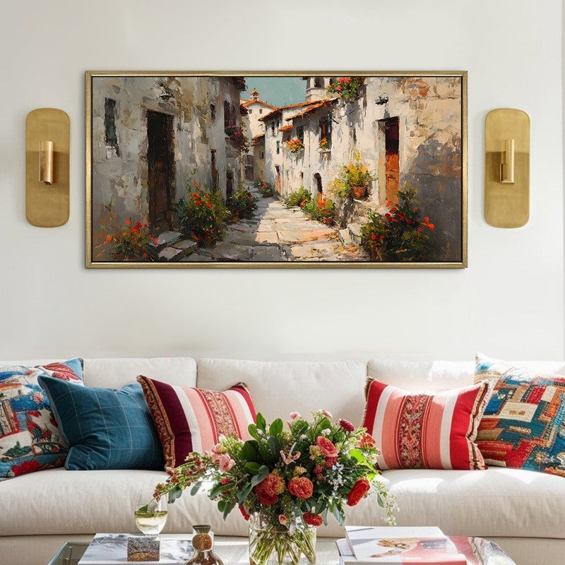 Teal Tales Canvas Wall Painting With Frame