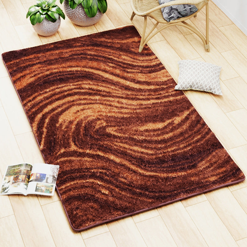 Alderman Abstract Micro Fiber Area Rug - Brown & Beige media 3