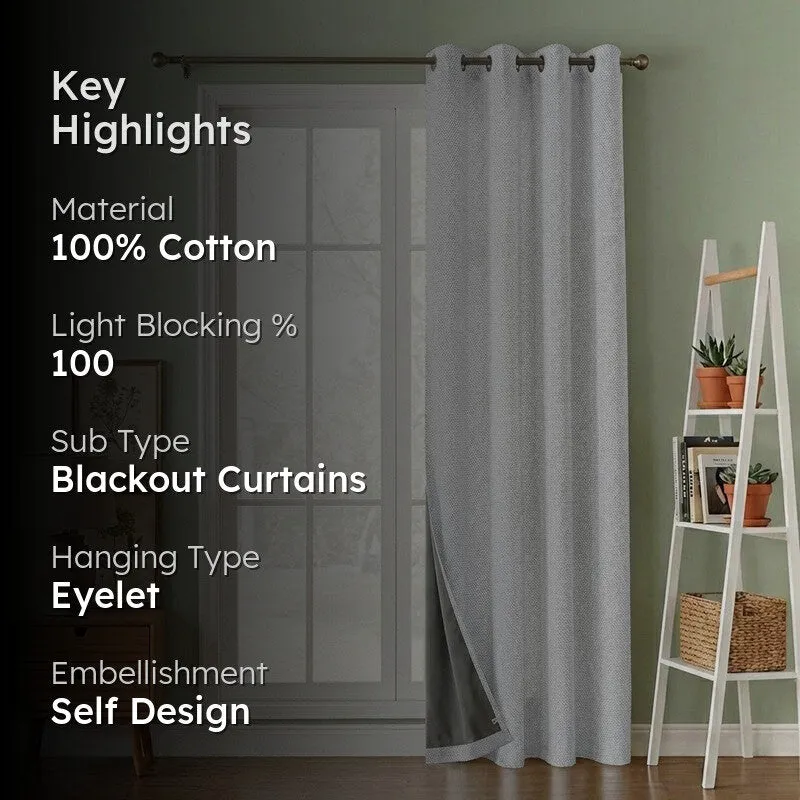 Form Ease Cotton Blackout Curtains - Grey media 2