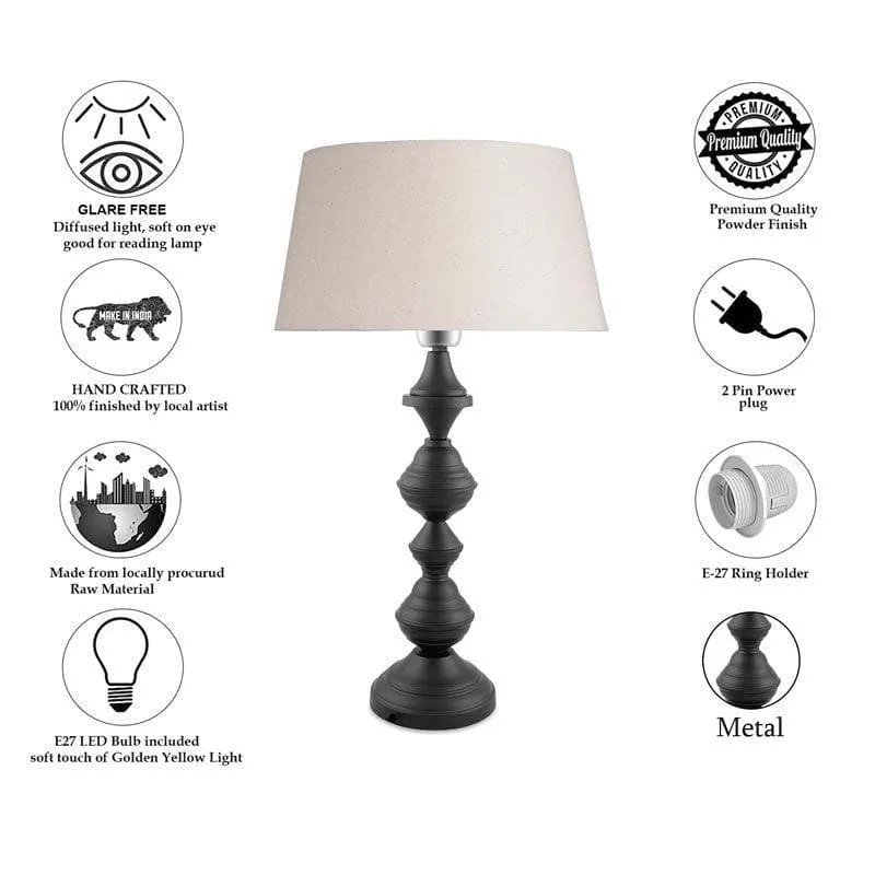 Nordic Waterdrop Fabric Table Lamp - Black,White media 5