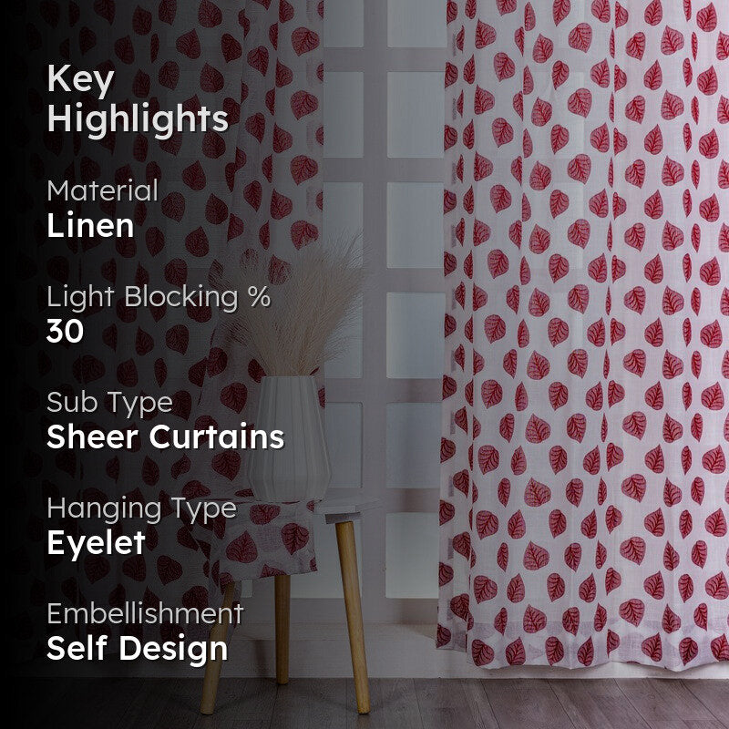Zyflora Elegant Floral Curtain - Set Of Two media 2