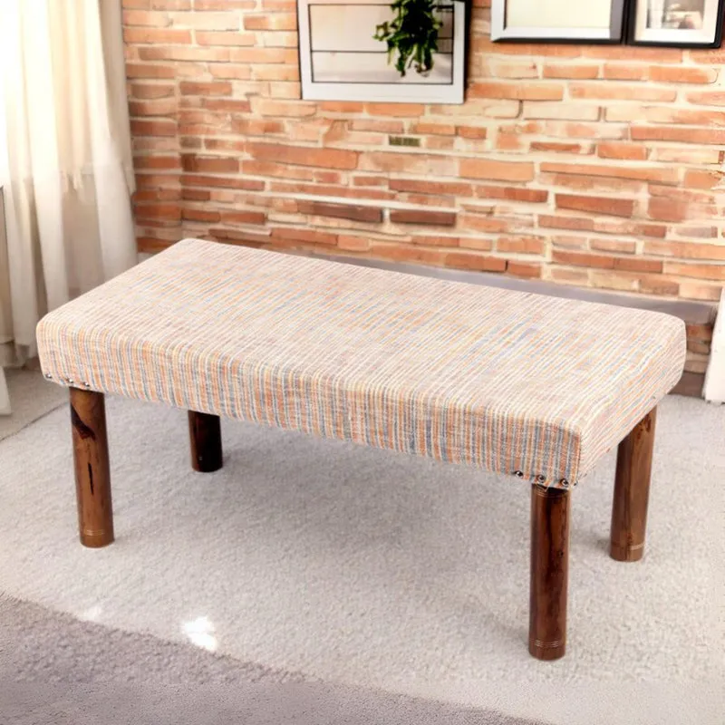 Elvro Sheesham Wooden Bench - Beige media 1