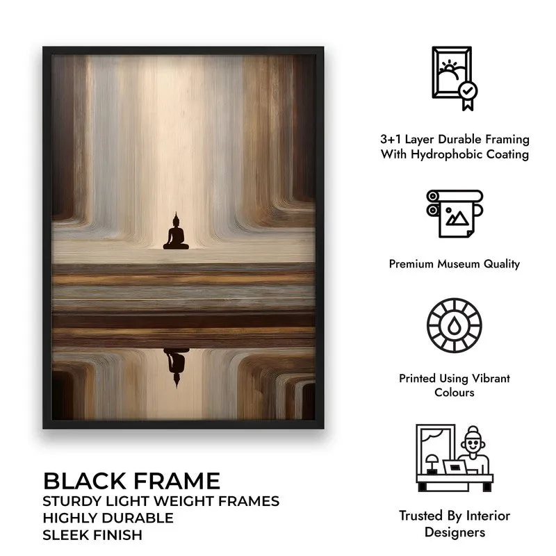 Buddha Calm Reflection Archival Paper Wall Painting With Black Frame media 9