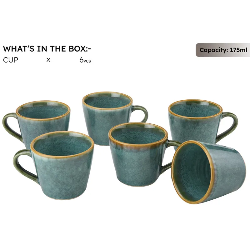 Elegant Ceramic Tea Cup (175 mL Each) - Set of Six media 4