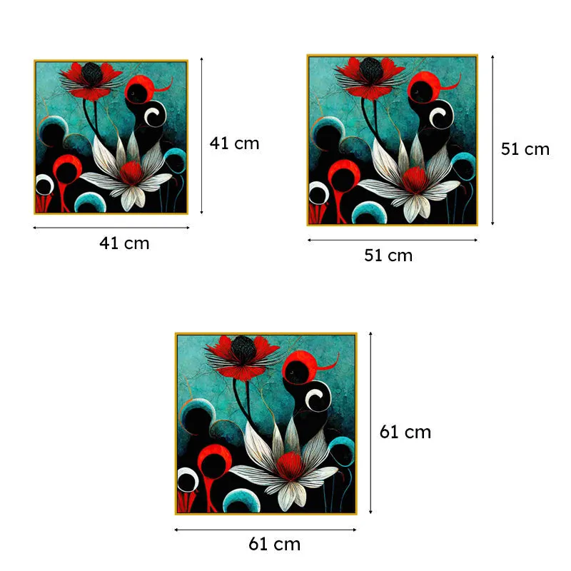 Pops Of Poppy Canvas Wall Art With Frame media 6
