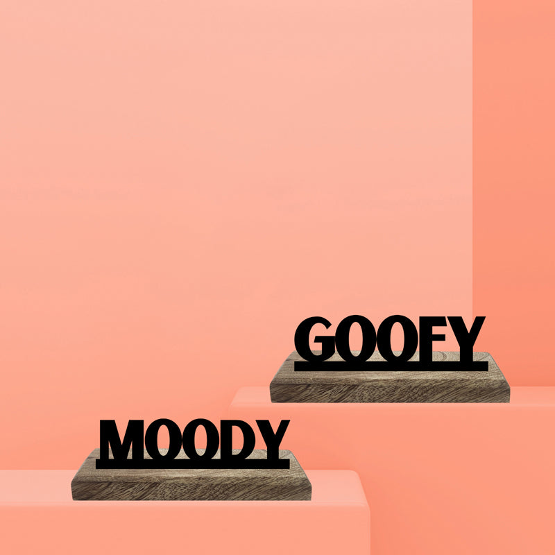 Goofy & Moody Typography Showpiece - Set Of Two
