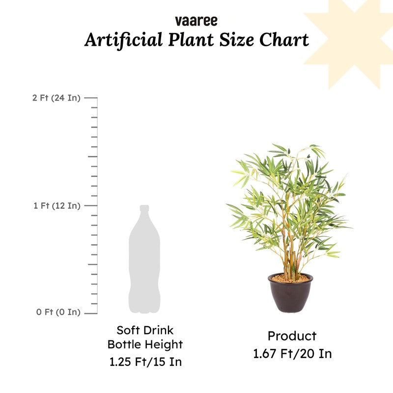 Artificial Bamboo Bonsai Plant With Ceramic Pot (White) - 1.6 Feet media 7