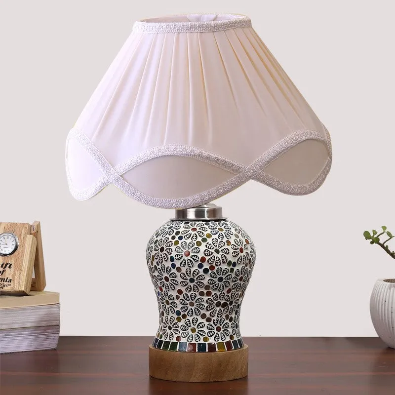 Santora Arc Pleated Wooden Table Lamp media 3