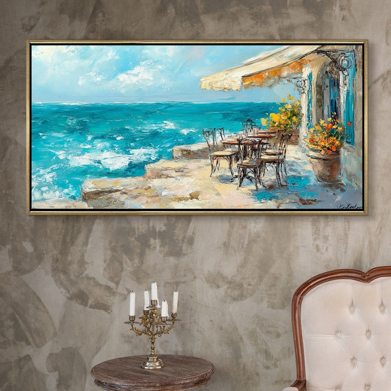 Azure Escape Canvas Wall Painting With Frame