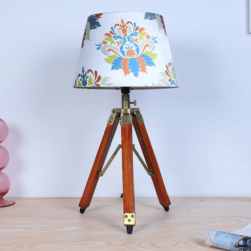 Nordlys Fold Printed Tripod Mango Wood Table Lamp - Multicolor media 3