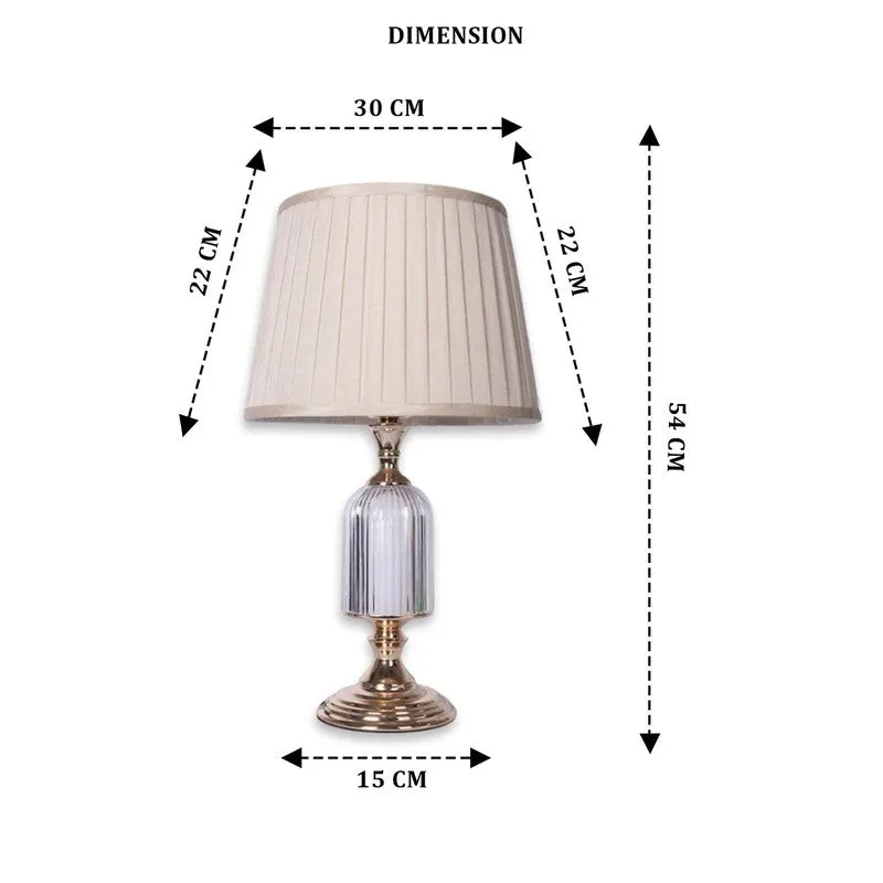 AarviDecor Elara Decorative Fabric Table Lamp - Ivory media 6