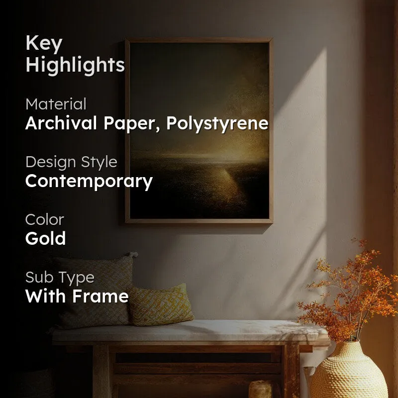 Glow Beyond the Dark Archival Paper Wall Painting With Brown Frame media 2