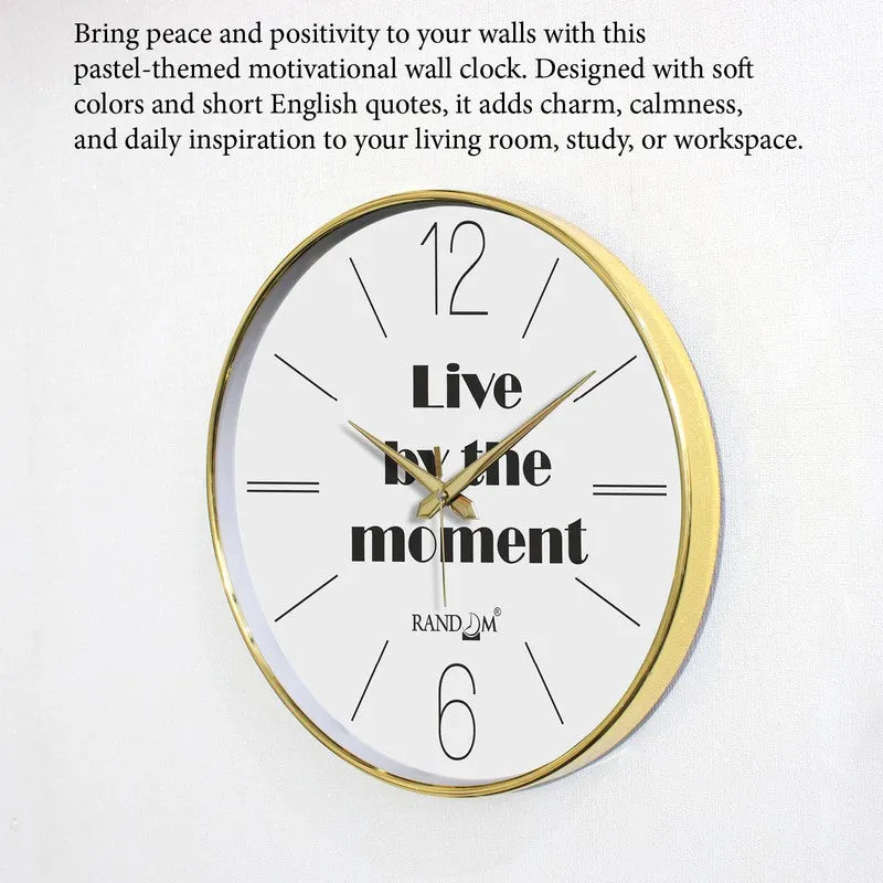 Live In The Moment Round Analog Wall Clock - Light Grey media 6