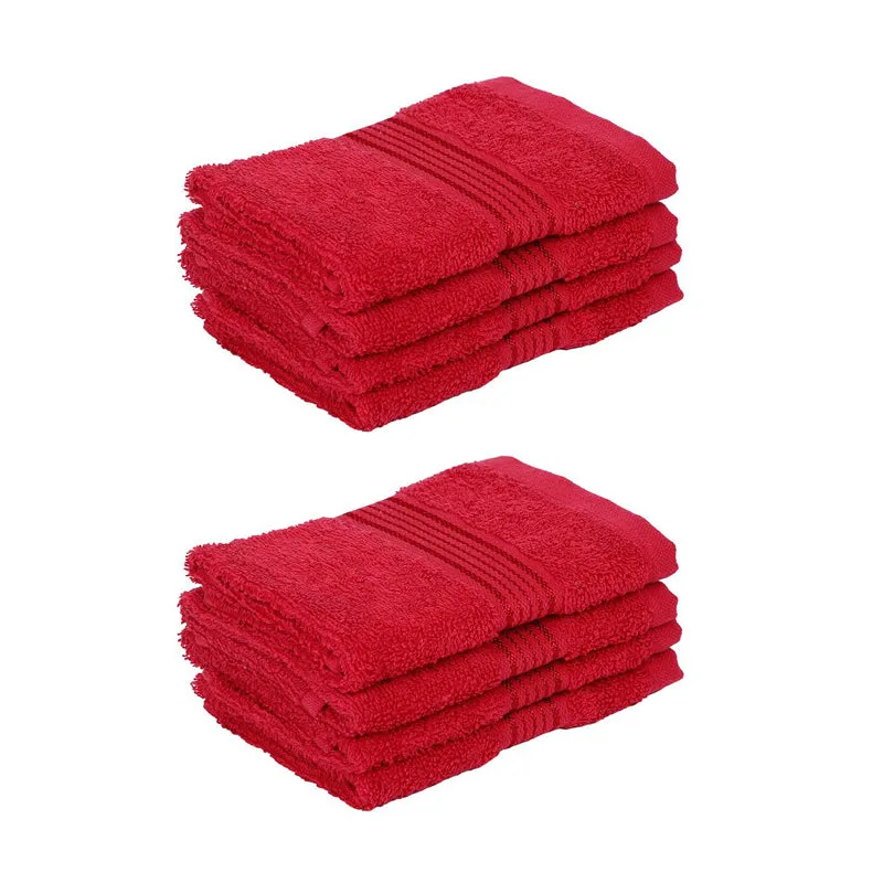 Bodil Face Towel (Red) - Set Of Eight media 4
