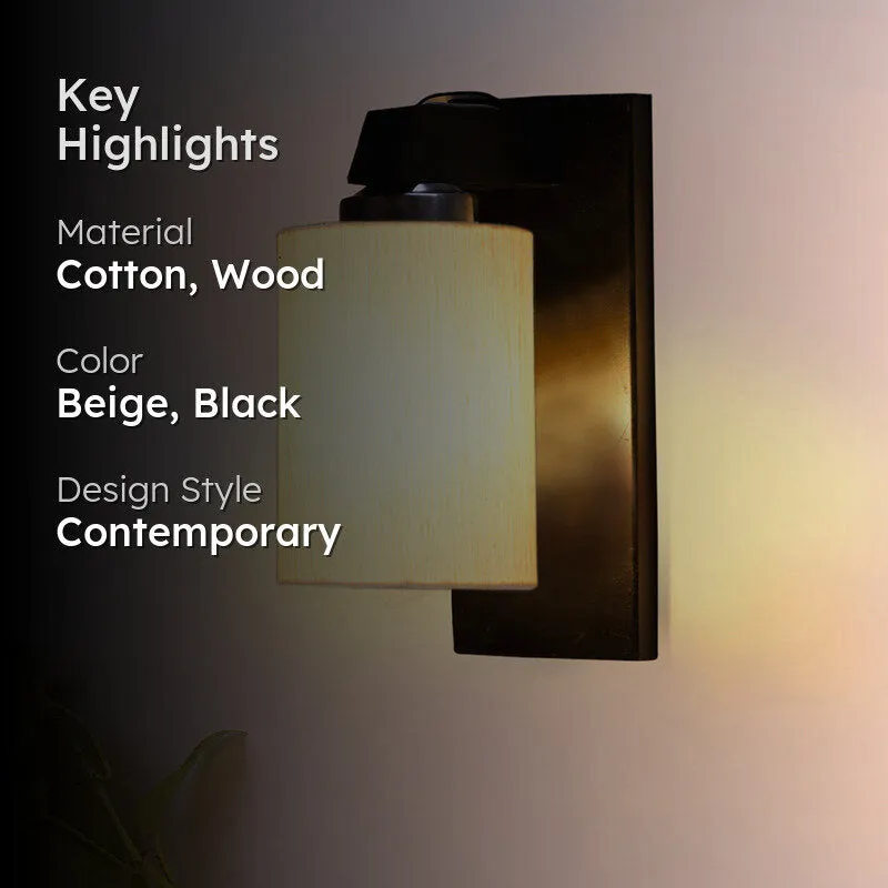 Eyrie Wooden Wall Lamp - Beige media 2