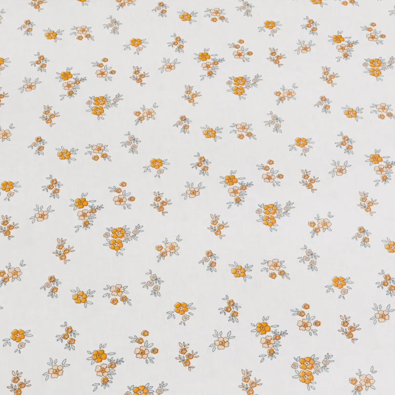 Wildflower Floral Cotton Bedsheet (Orange) - 180 TC media 6