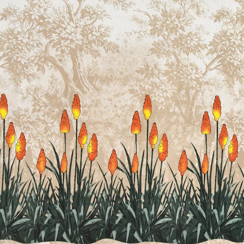 Doodle Dreams Floral Cotton Bedsheet (Peach) - 140 TC media 3
