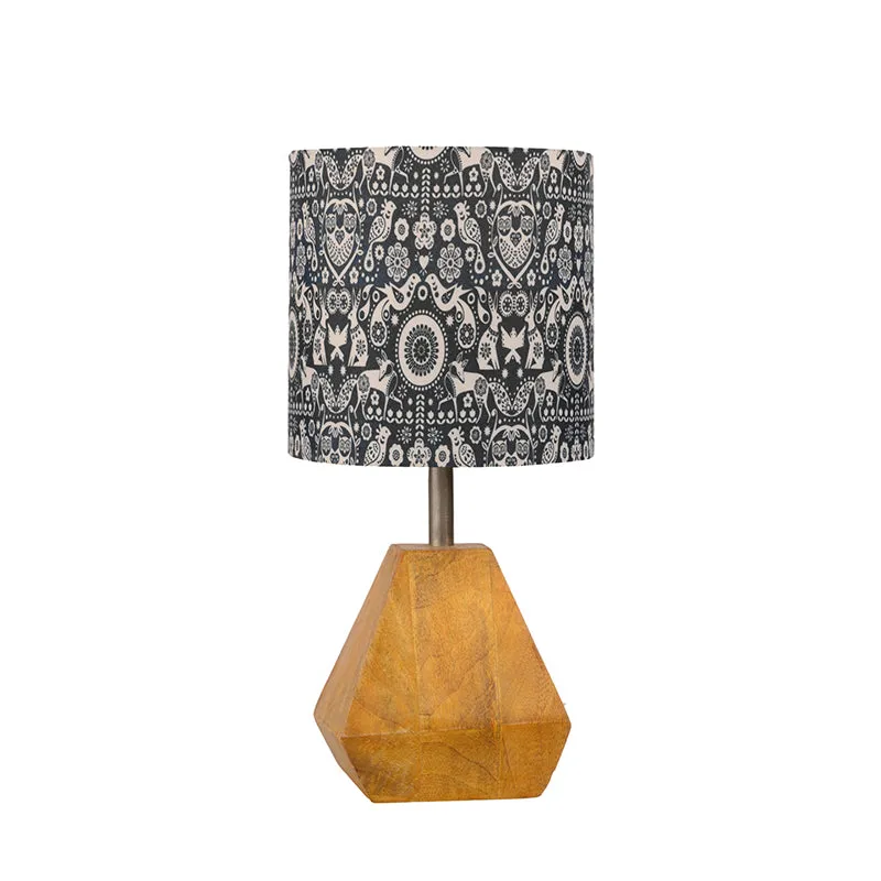 Ethnic Diamond Fabric Table Lamp - Black media 4