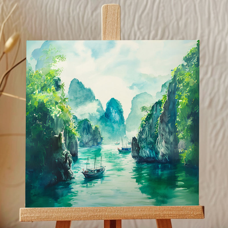 Turquoise Waterscape Showpiece