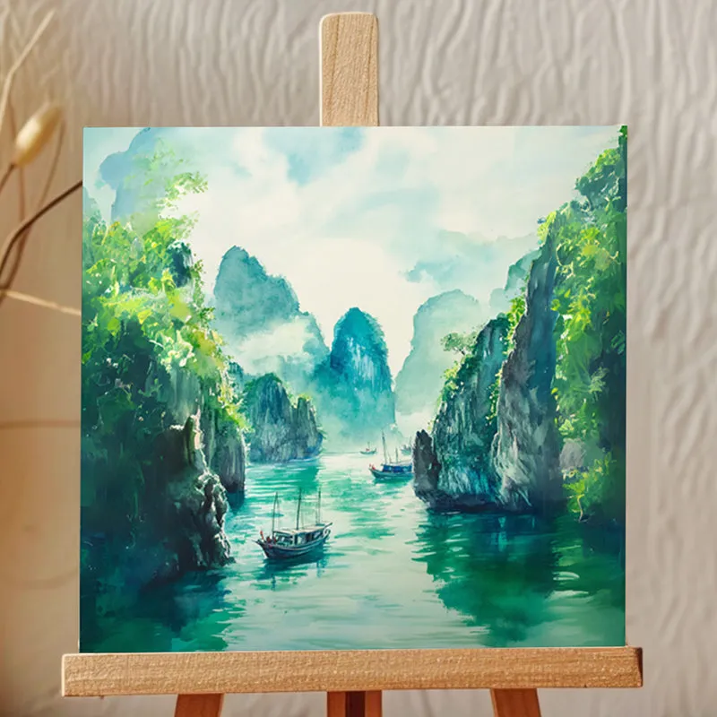 Turquoise Waterscape Showpiece media 1