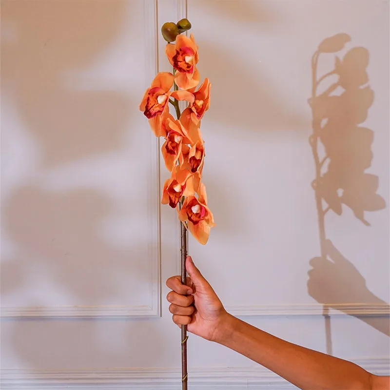 Faux Cymbidium Orchid Flower Stick (Yellow) - 35 CM media 3