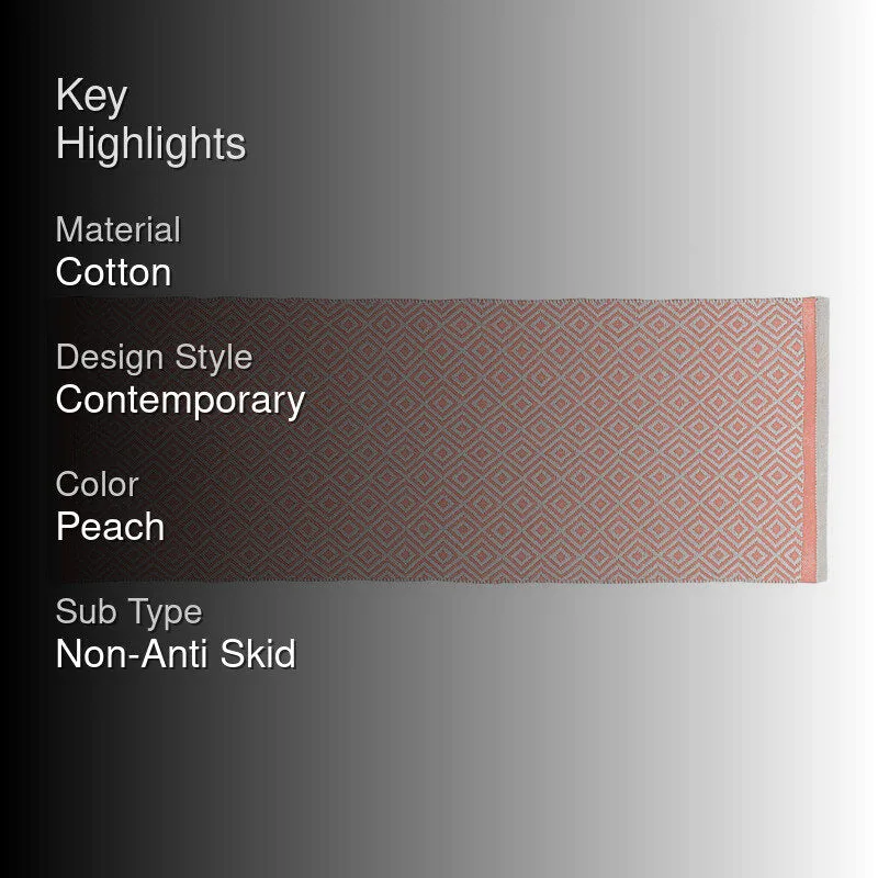Earthica Cotton Runner Rug - Peach media 2